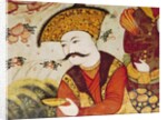 Shah Abbas I and a Courtier offering fruit and drink by School Persian