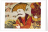 Shah Abbas I and a Courtier offering fruit and drink by School Persian
