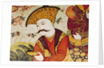 Shah Abbas I and a Courtier offering fruit and drink by School Persian