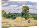 Harvesting at Montfoucault, 1876 by Camille Pissarro