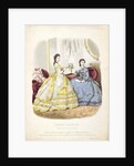 Fashion plate showing ballgowns by French School