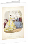 Fashion plate showing ballgowns by French School