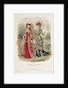 Fashion plate showing hats and dresses by French School