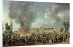 The Celebration of Unity, Destroying the Emblems of Monarchy, Place de la Concorde, 10th August 1793 by Pierre Antoine Demachy