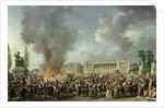 The Celebration of Unity, Destroying the Emblems of Monarchy, Place de la Concorde, 10th August 1793 by Pierre Antoine Demachy