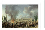 The Celebration of Unity, Destroying the Emblems of Monarchy, Place de la Concorde, 10th August 1793 by Pierre Antoine Demachy