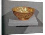 Bowl decorated with embossed lotus petals by Tang Dynasty Chinese School