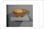 Bowl decorated with embossed lotus petals by Tang Dynasty Chinese School