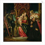 Virgin and Child between St. Justine and St. George, with a Benedictine monk by Veronese