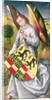 Angel holding a shield with the heraldic arms of de Chaugy and Montagu families with the two leopards of the de Jaucourt family, 1460-66 by Rogier van der (attr. to) Weyden