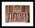 View of the panels of the closed altarpiece, depicting the Annunciation and saints, 1460-66 by Rogier van der (attr. to) Weyden