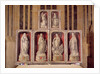 View of the panels of the closed altarpiece, depicting the Annunciation and saints, 1460-66 by Rogier van der (attr. to) Weyden