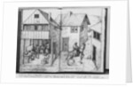 Silver mine of La Croix-aux-Mines, Lorraine, fol.23v and fol.24r, weighing and stamping the silver ingots, a messenger carrying the ingots, c.1530 by Heinrich Gross or Groff