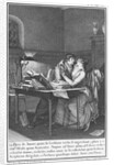 Heloise and Abelard in their study by Jean Michel the Younger Moreau (after)