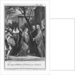 Abelard welcoming Heloise at Paraclete by Jean Michel the Younger Moreau (after)