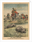 A rhinoceros hunt in honour of King George V by French School