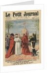 Pope Pius X watching the airplane of Andre Beaumont flying over Rome from the Vatican terrace by French School