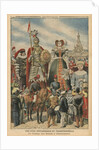 A picturesque and traditional feast, the procession of the Giants at Valenciennes by French School