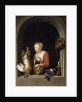 The Dutch Housewife or, The Woman Hanging a Cockerel in the Window, 1650 by Gerrit or Gerard Dou