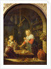 The Village Grocer, 1647 by Gerrit or Gerard Dou