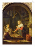 The Village Grocer, 1647 by Gerrit or Gerard Dou