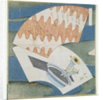 Fans floating on a stream by Toyota Hokkei