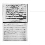 Score for Telemann's Suite for two violins, the 'Gulliver Suite', including the 'Chaconne of the Lilliputians', printed in Hamburg in 1728 by German School