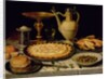 Still life with a tart, roast chicken, bread, rice and olives, 17th century by Clara Peeters