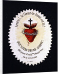 Devotional Image of the Heart of Jesus offering an Indulgence of 100 days by French School