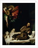 St. Francis comforted by an Angel Musician by Francisco Ribalta