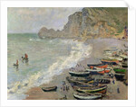 Etretat, the beach and the Porte d'Amont, 1883 by Claude Monet