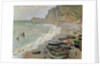 Etretat, the beach and the Porte d'Amont, 1883 by Claude Monet