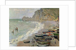 Etretat, the beach and the Porte d'Amont, 1883 by Claude Monet