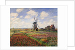 Tulip Fields with the Rijnsburg Windmill by Claude Monet