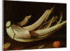 Cardoon ,oranges and knife by Spanish School