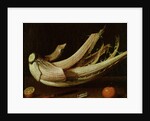 Cardoon ,oranges and knife by Spanish School