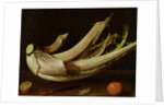 Cardoon ,oranges and knife by Spanish School