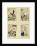 Four playing cards commemorating the heroes of July 1830, 1831 by French School