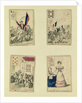 Four playing cards commemorating the heroes of July 1830, 1831 by French School
