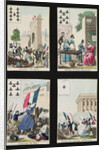 Four playing cards commemorating the heroes of July 1830, 1831 by French School