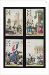 Four playing cards commemorating the heroes of July 1830, 1831 by French School