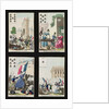 Four playing cards commemorating the heroes of July 1830, 1831 by French School