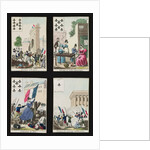Four playing cards commemorating the heroes of July 1830, 1831 by French School