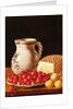 Still Life with cherries, cheese and greengagese, 18th century by Luis Egidio Menendez or Melendez