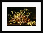 Still Life with a plate of grapes by Luis Egidio Menendez or Melendez