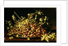 Still Life with a plate of grapes by Luis Egidio Menendez or Melendez