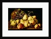 Still Life with quinces, peaches, grapes and pumpkin by Luis Egidio Menendez or Melendez
