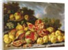 Still Life with pomegranates, apples, cherries and grapes by Luis Egidio Menendez or Melendez