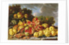 Still Life with pomegranates, apples, cherries and grapes by Luis Egidio Menendez or Melendez