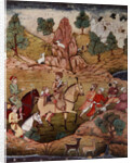 Hunting with a falcon, Safavid dynasty by Persian School